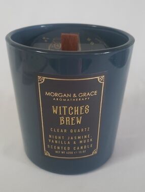 Morgan & Grace Witches Brew Night Jasmine, Vanilla & Musk Candle With Quartz